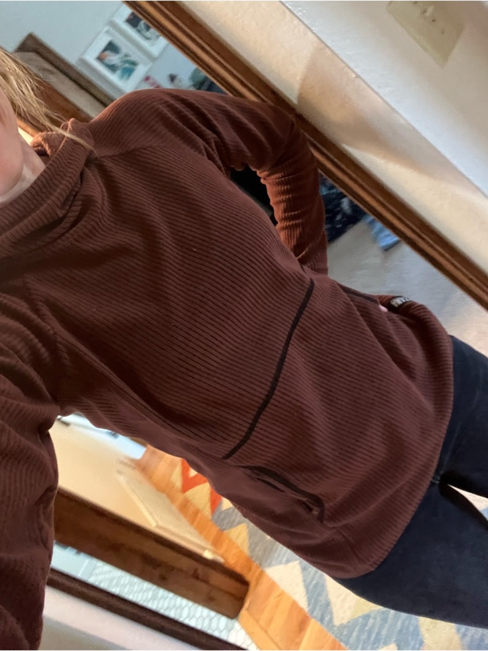 NEW Melanzana Women’s Micro Grid Hoodie V2 in Bark Brown, XS - Picture 4 of 4